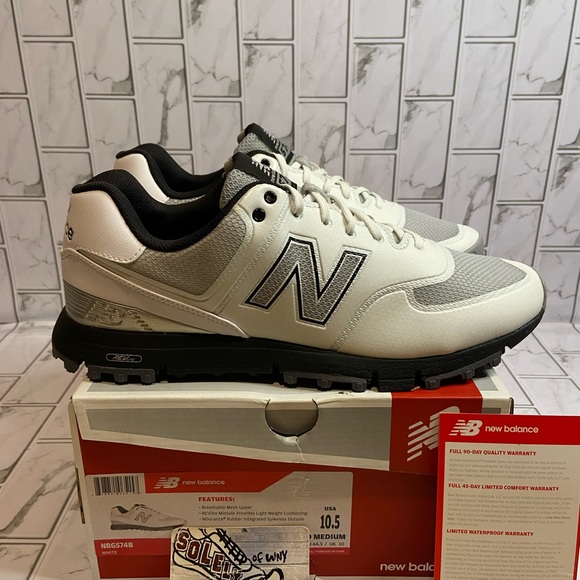 New Balance Shoes New Balance 574 Golf Shoes Spikeless White Black